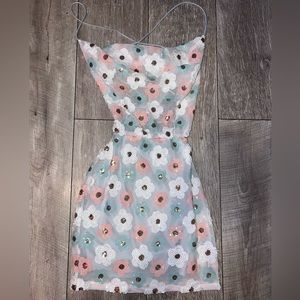 Lucy in the Sky Floral Sequin Mini Dress🌸